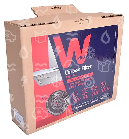 filtr uhlíkový odsavače par d = 175 mm, WHIRLPOOL, typ 57, 2ks